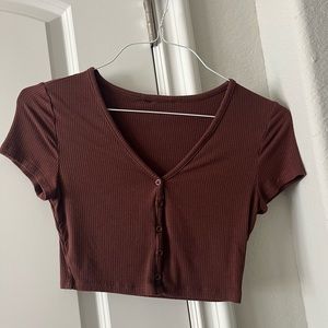 shein crop top brown